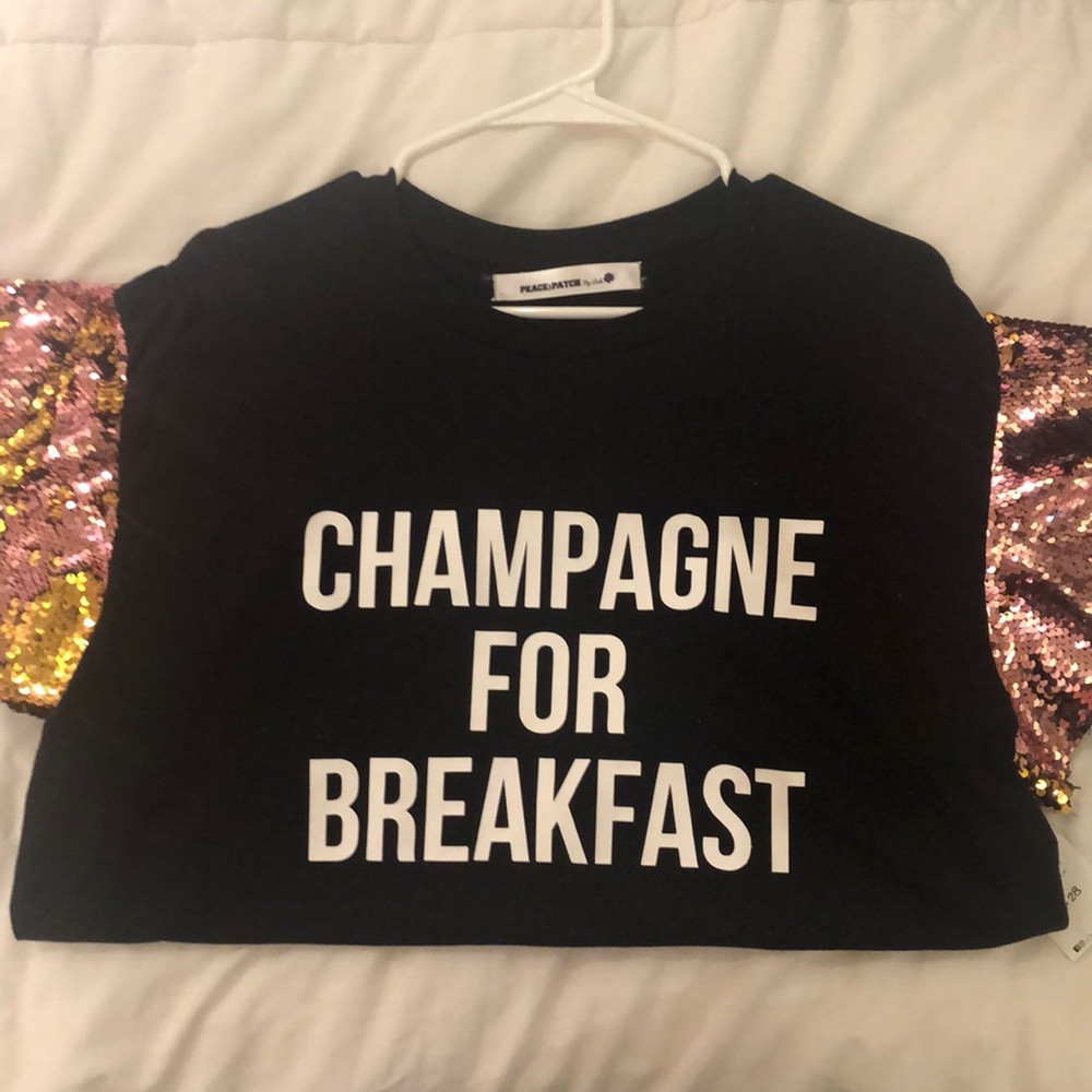 Sequined Sleeves T-Shirt
